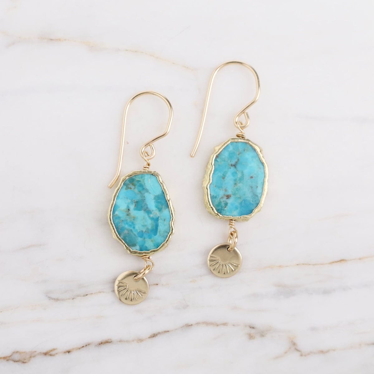 EAR-GF Turquoise Slice Earrings