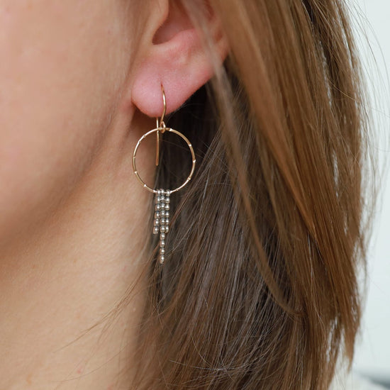 EAR-GF Two-Tone Ball Bar Earrings