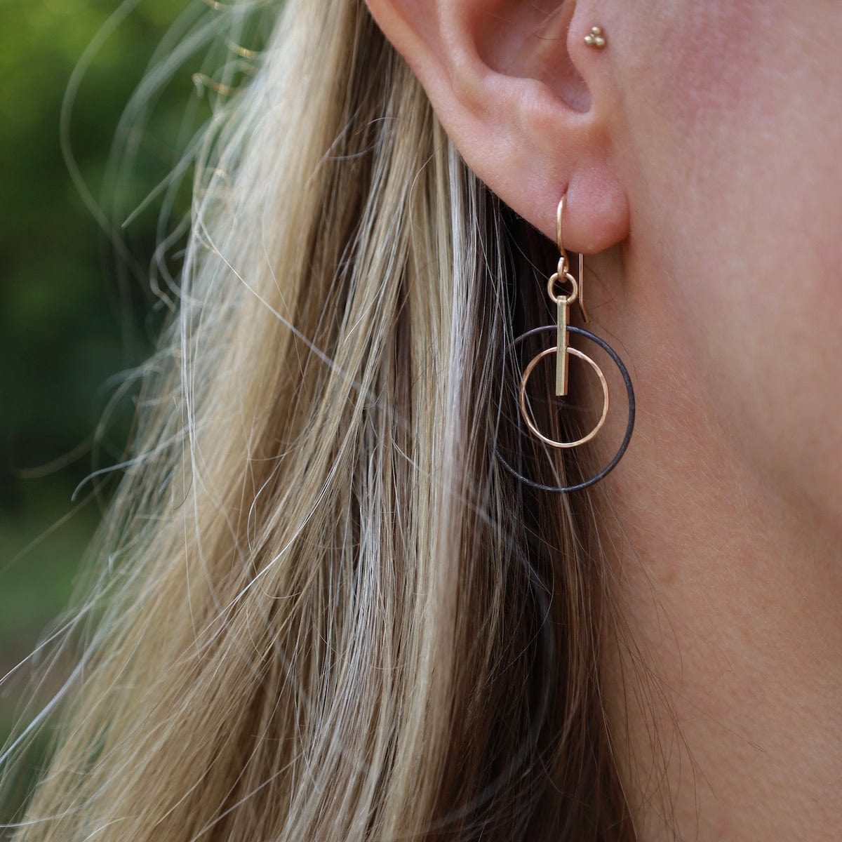 EAR-GF Two Tone Circle Earrings