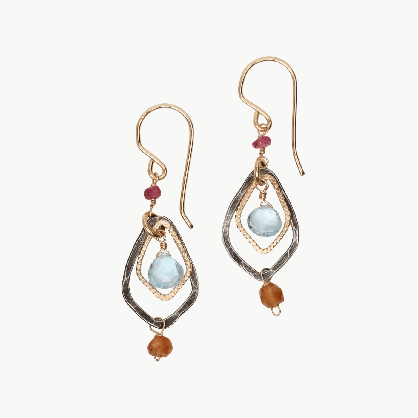 EAR-GF Two Tone Diamond Shape Earrings