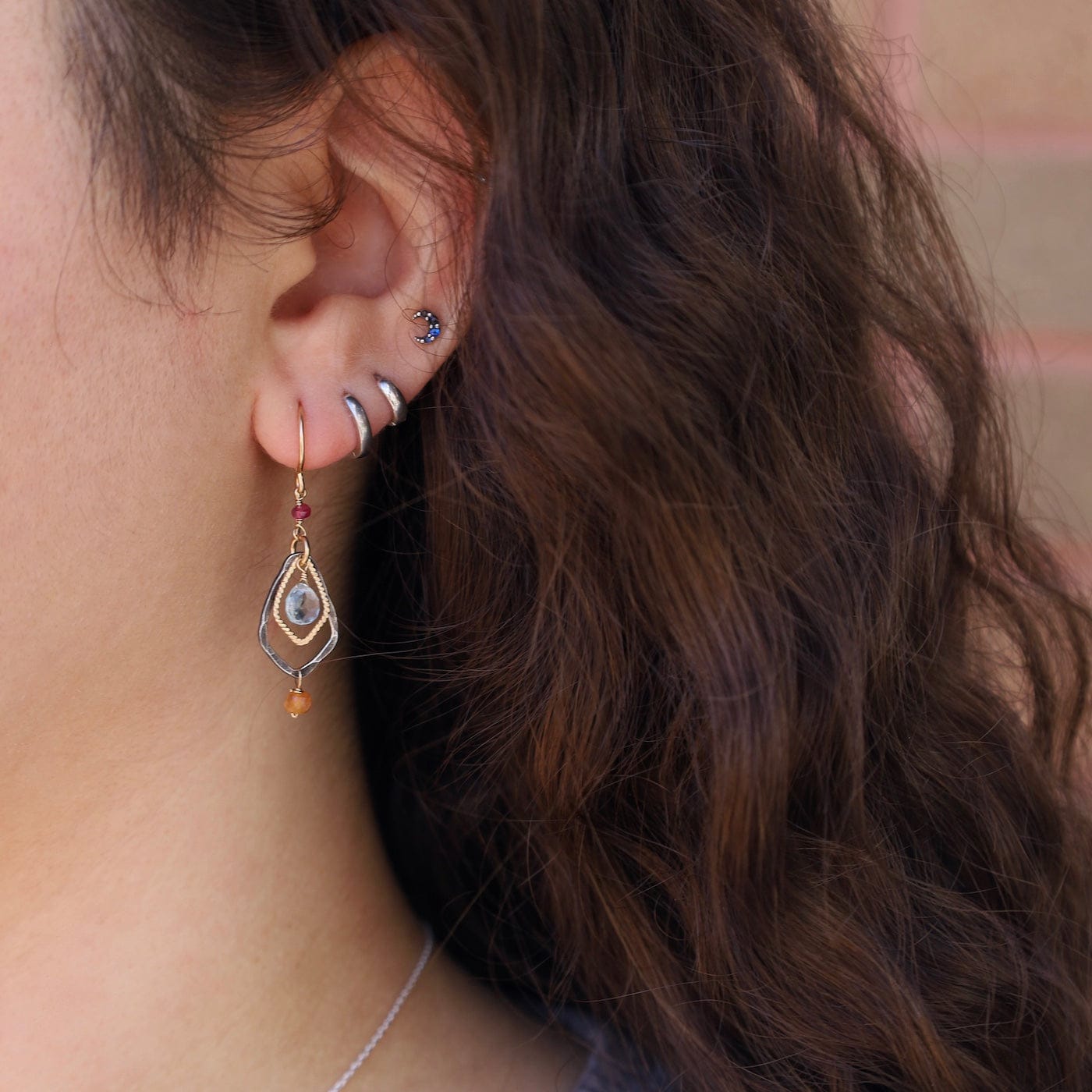 EAR-GF Two Tone Diamond Shape Earrings