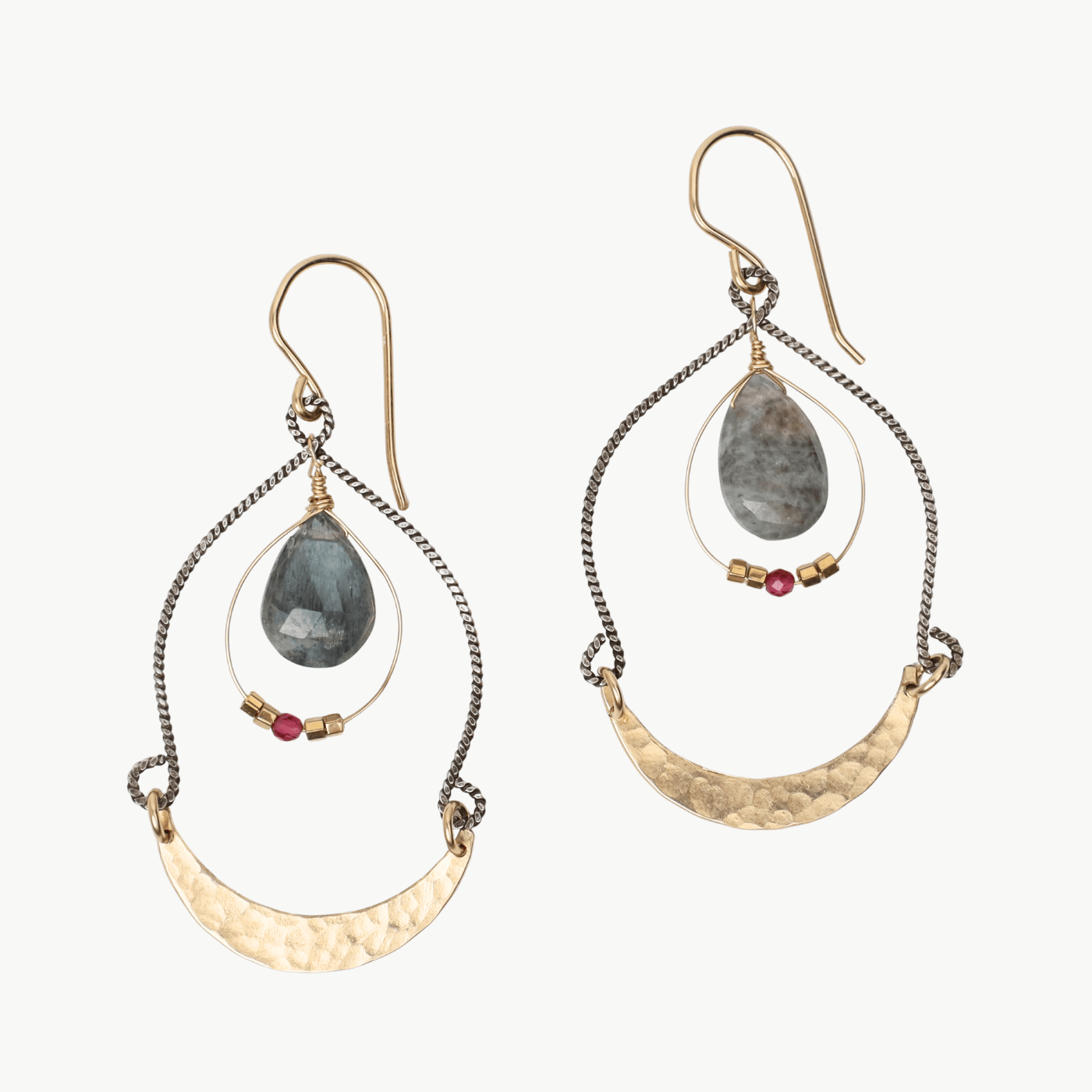 EAR-GF Two Tone Moss Aqua Swing  Earrings