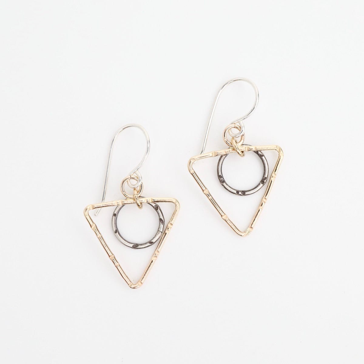 EAR-GF TwoTone Triangle and Circle Earring