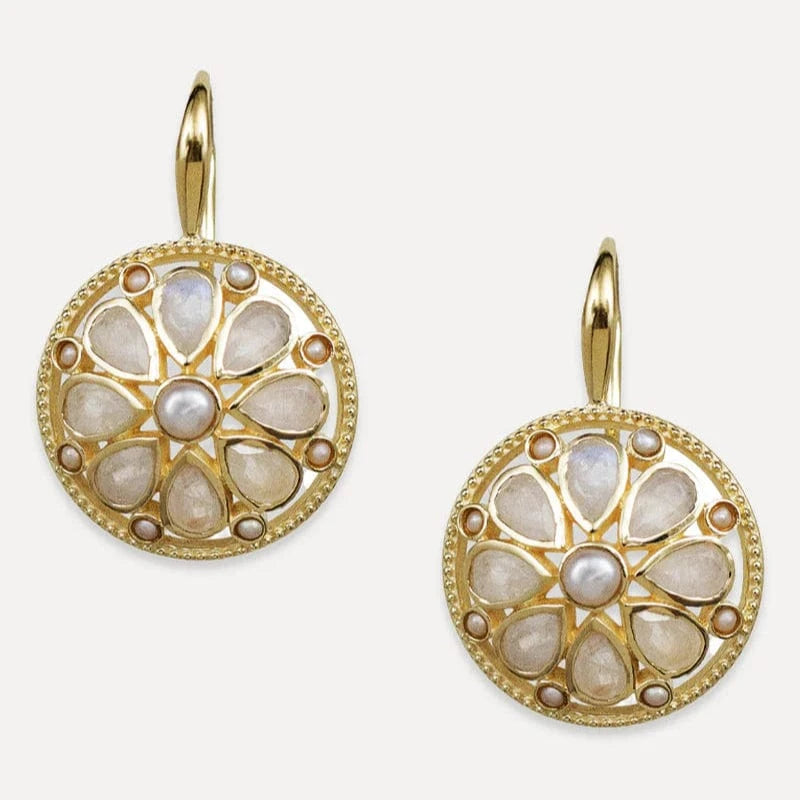 EAR-GF Venice Earrings -Pearl & Moonstone Mix