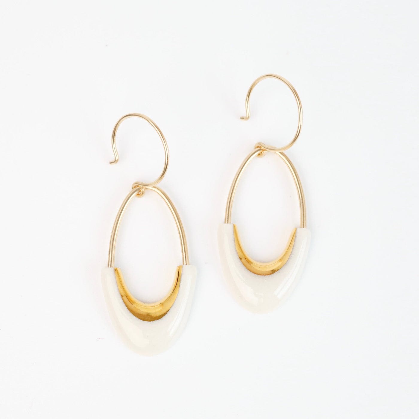 EAR-GF White Eden Oval Earrings