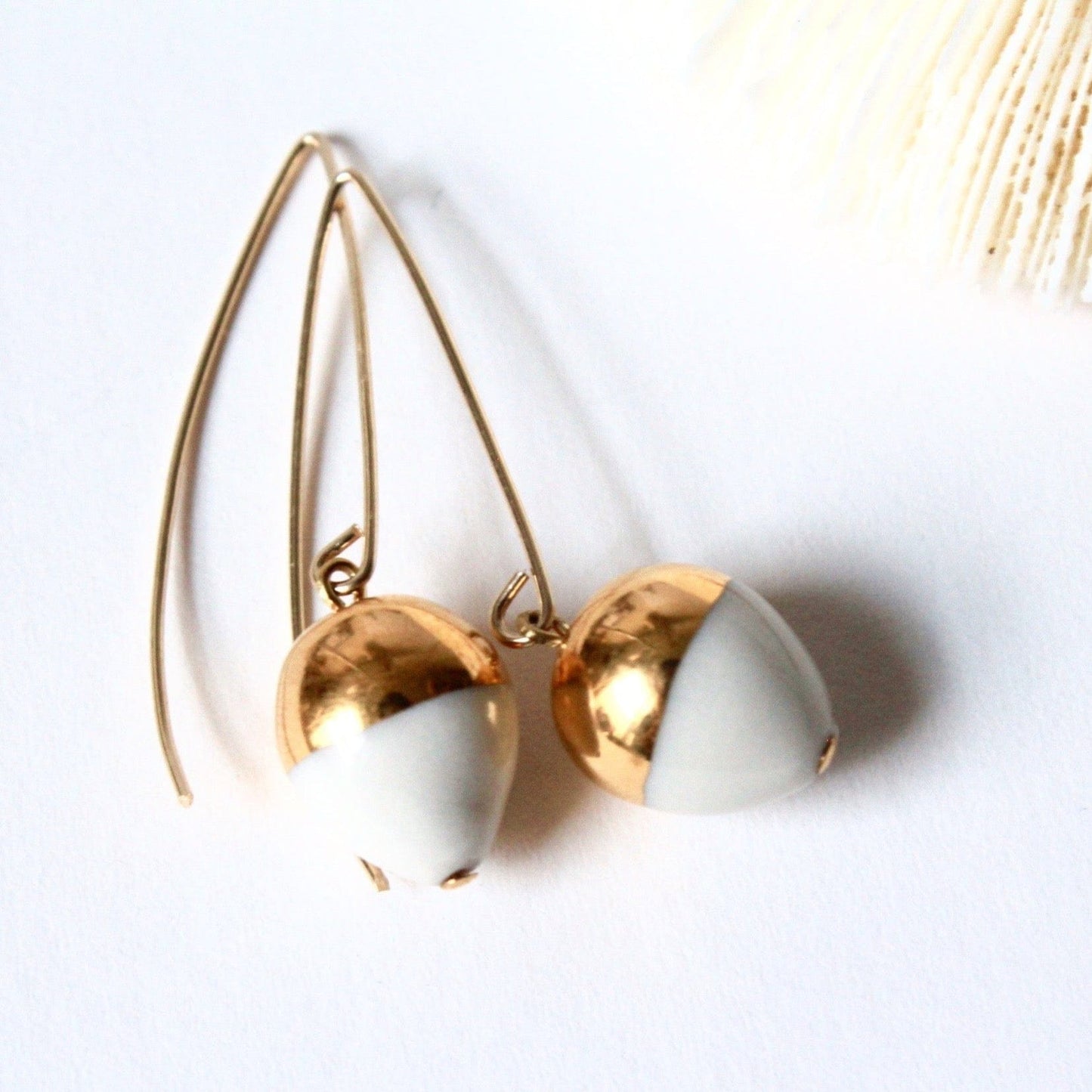 EAR-GF White Gold Dipped Acorn Earring
