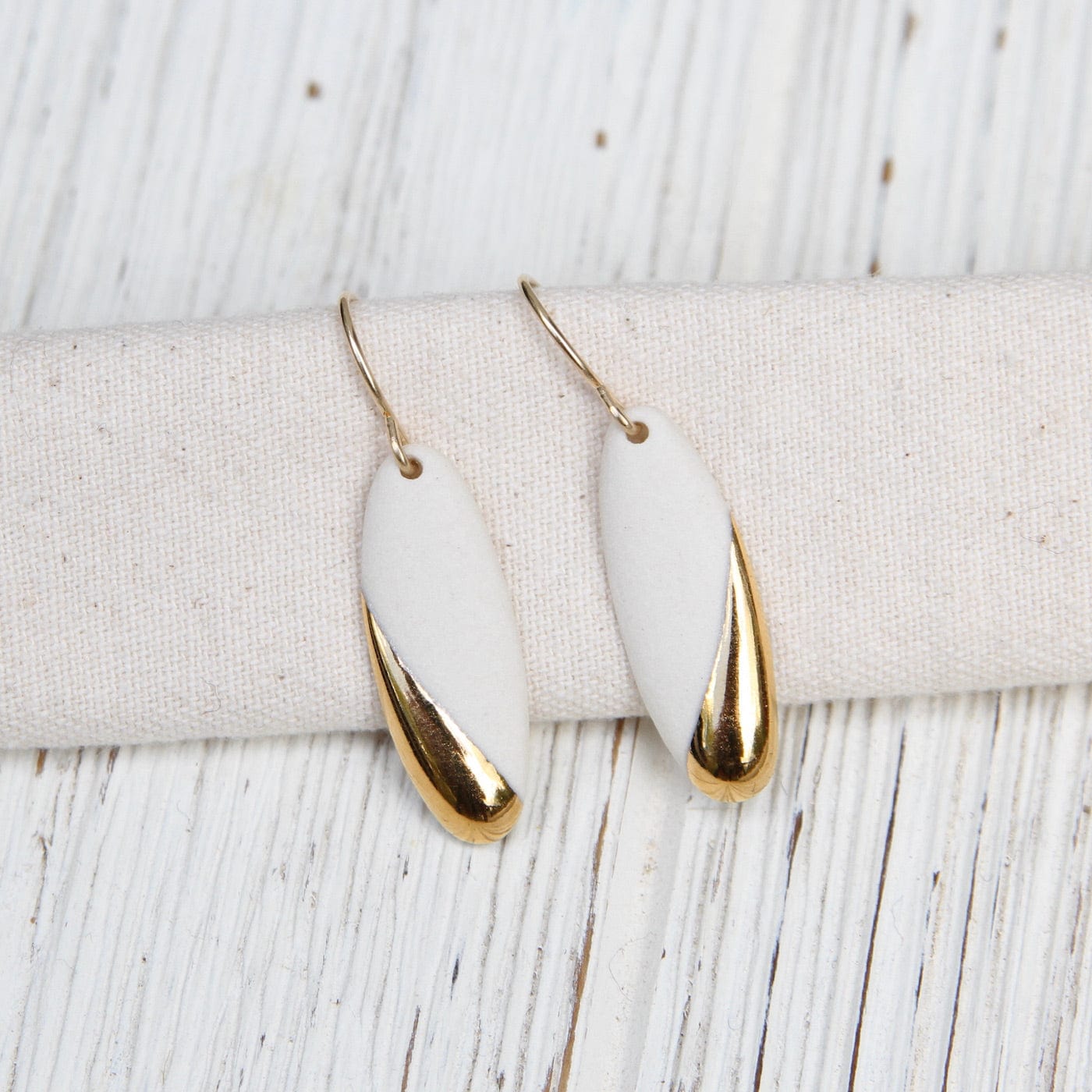 EAR-GF White Gold Dipped Long Oval Earring