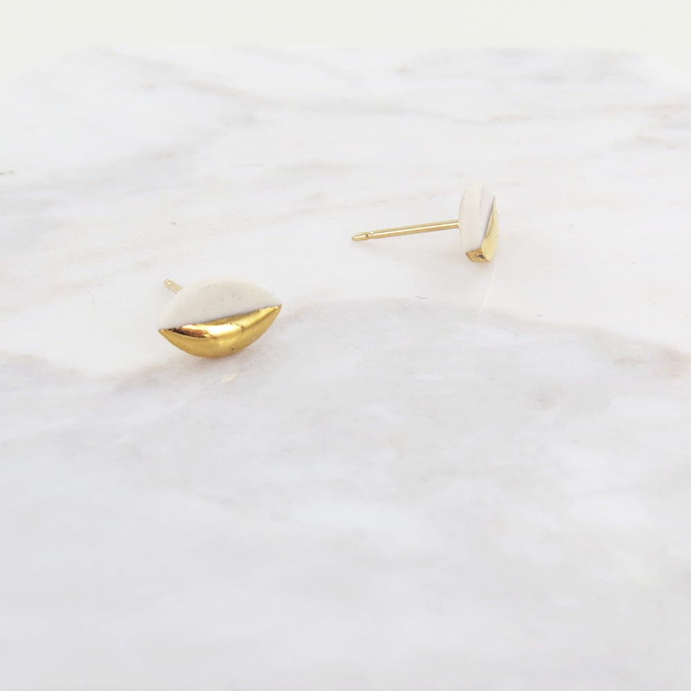 
                      
                        EAR-GF White Gold Dipped Marquise Studs
                      
                    