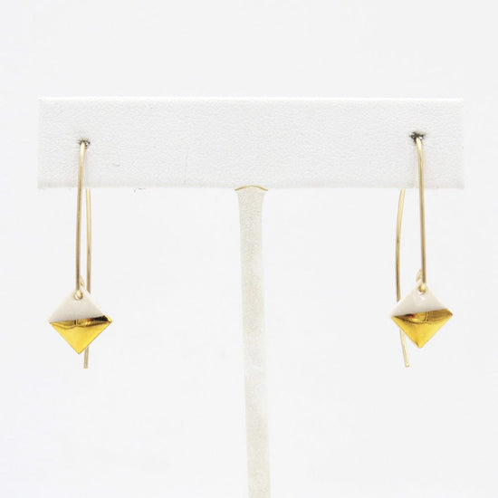Load image into Gallery viewer, EAR-GF White Gold Dipped Square Earrings
