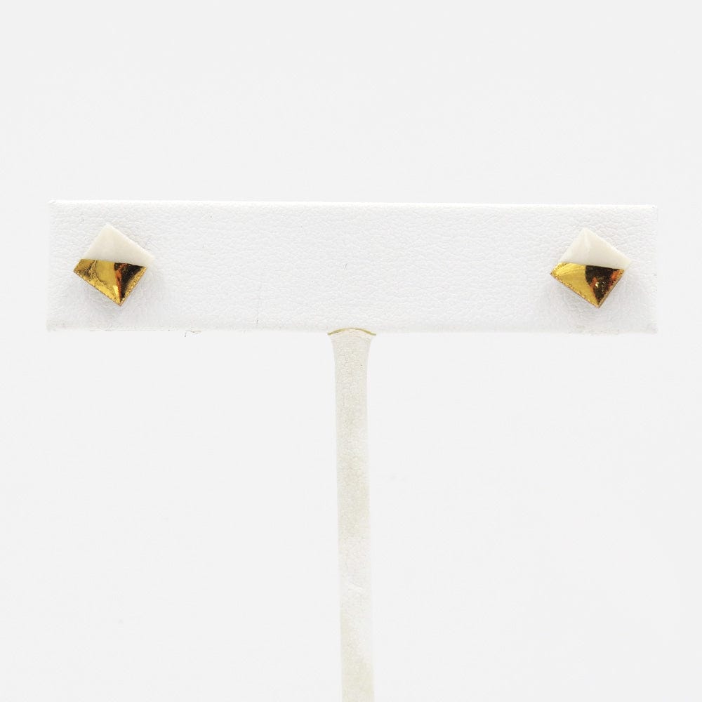 EAR-GF White Gold Dipped Square Studs
