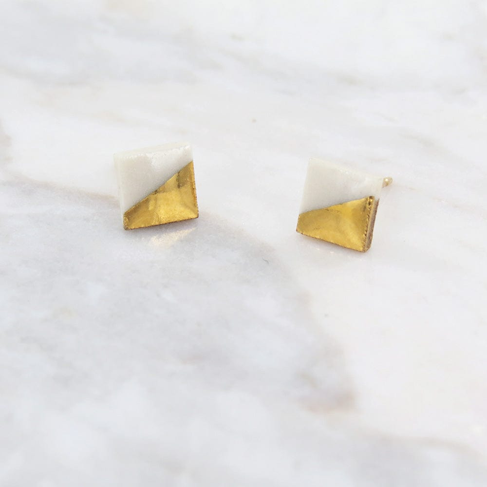 
                  
                    EAR-GF White Gold Dipped Square Studs
                  
                