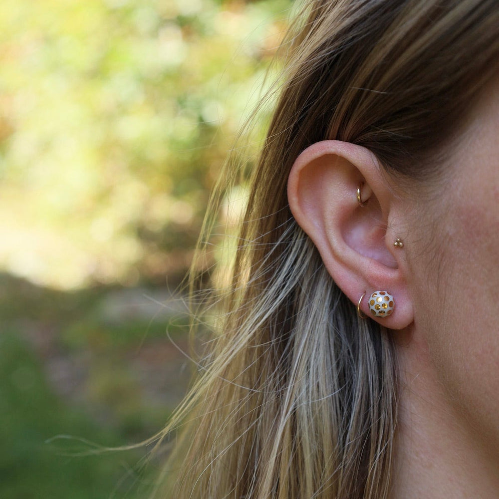 EAR-GF White Ladybug Studs