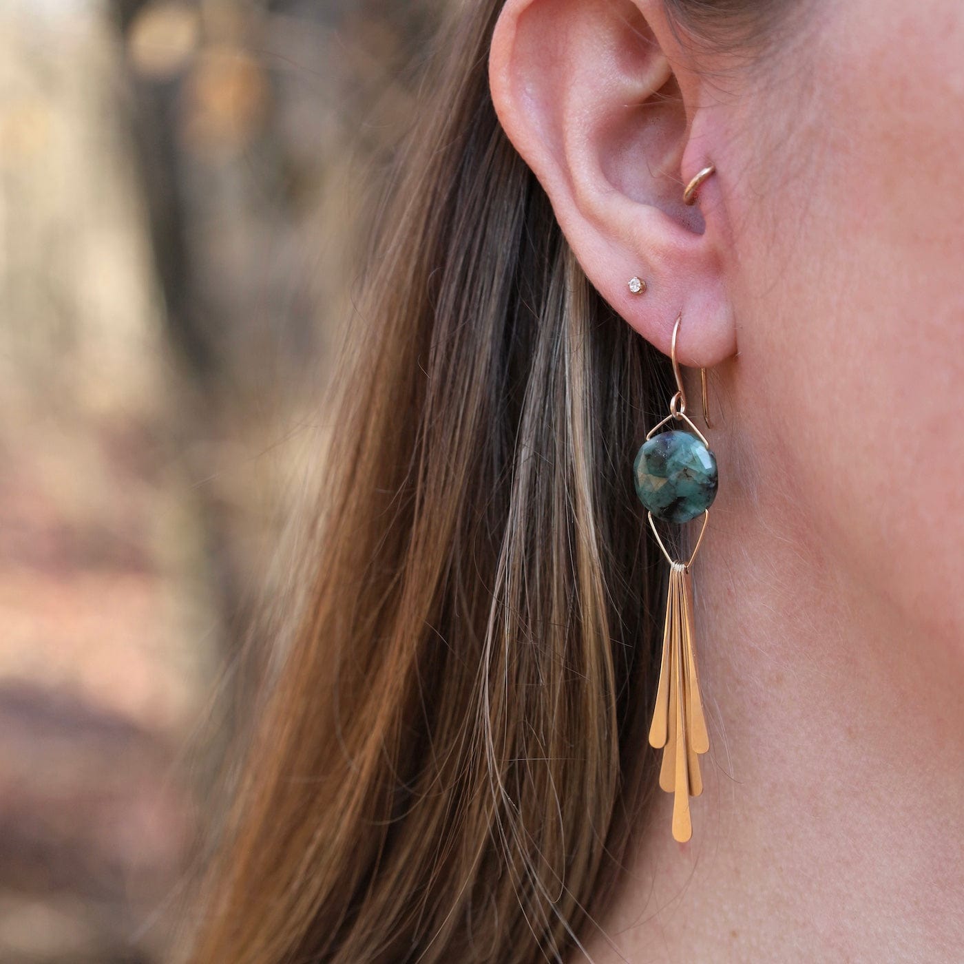 EAR-GF Winslow Earrings with Emerald