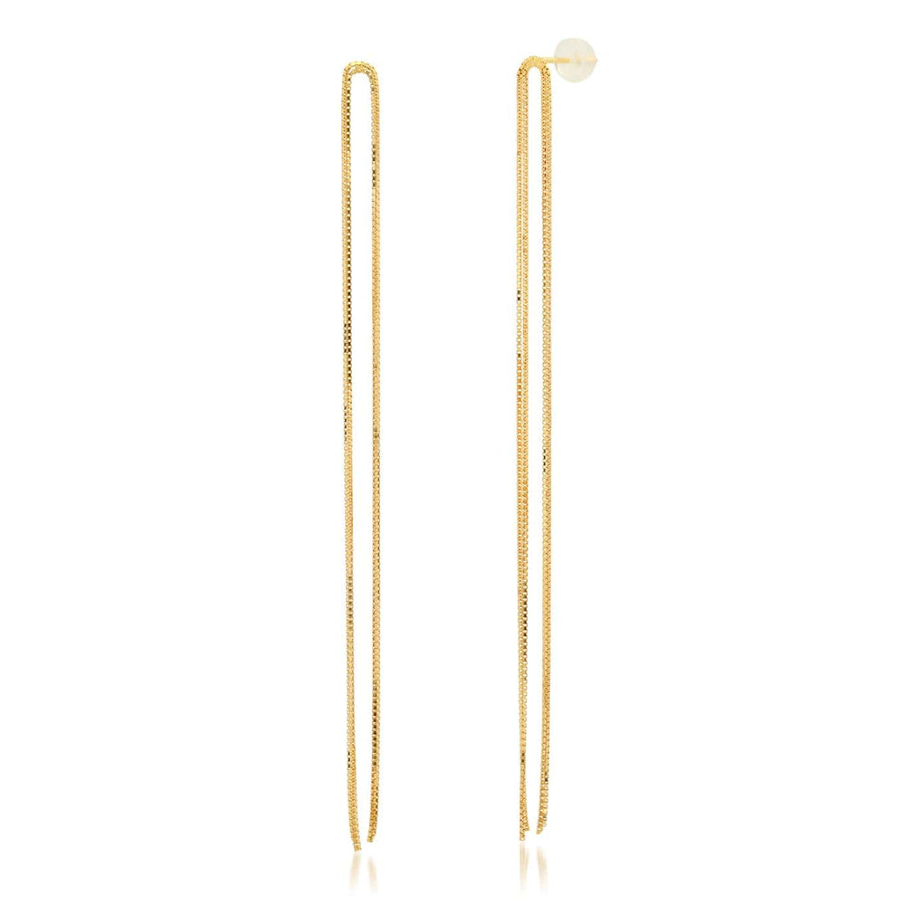 EAR Gold Vermeil Chain Arc Drop Earrings