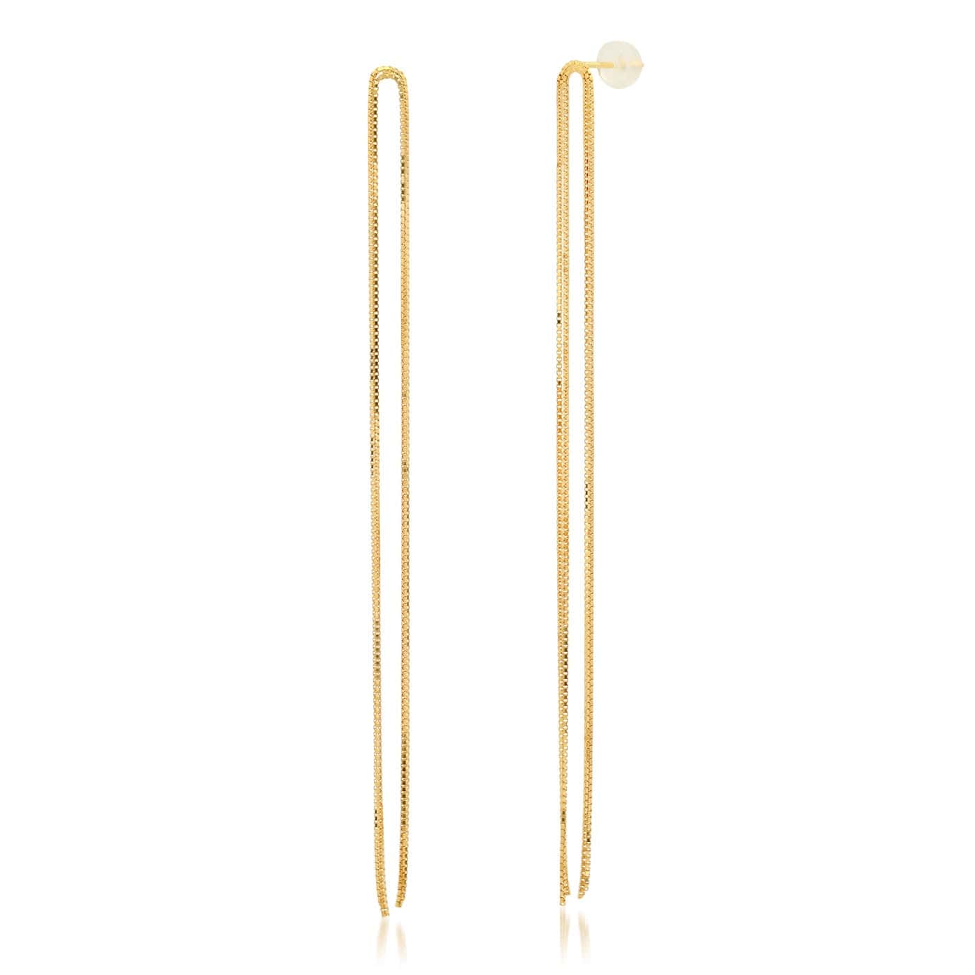 EAR Gold Vermeil Chain Arc Drop Earrings