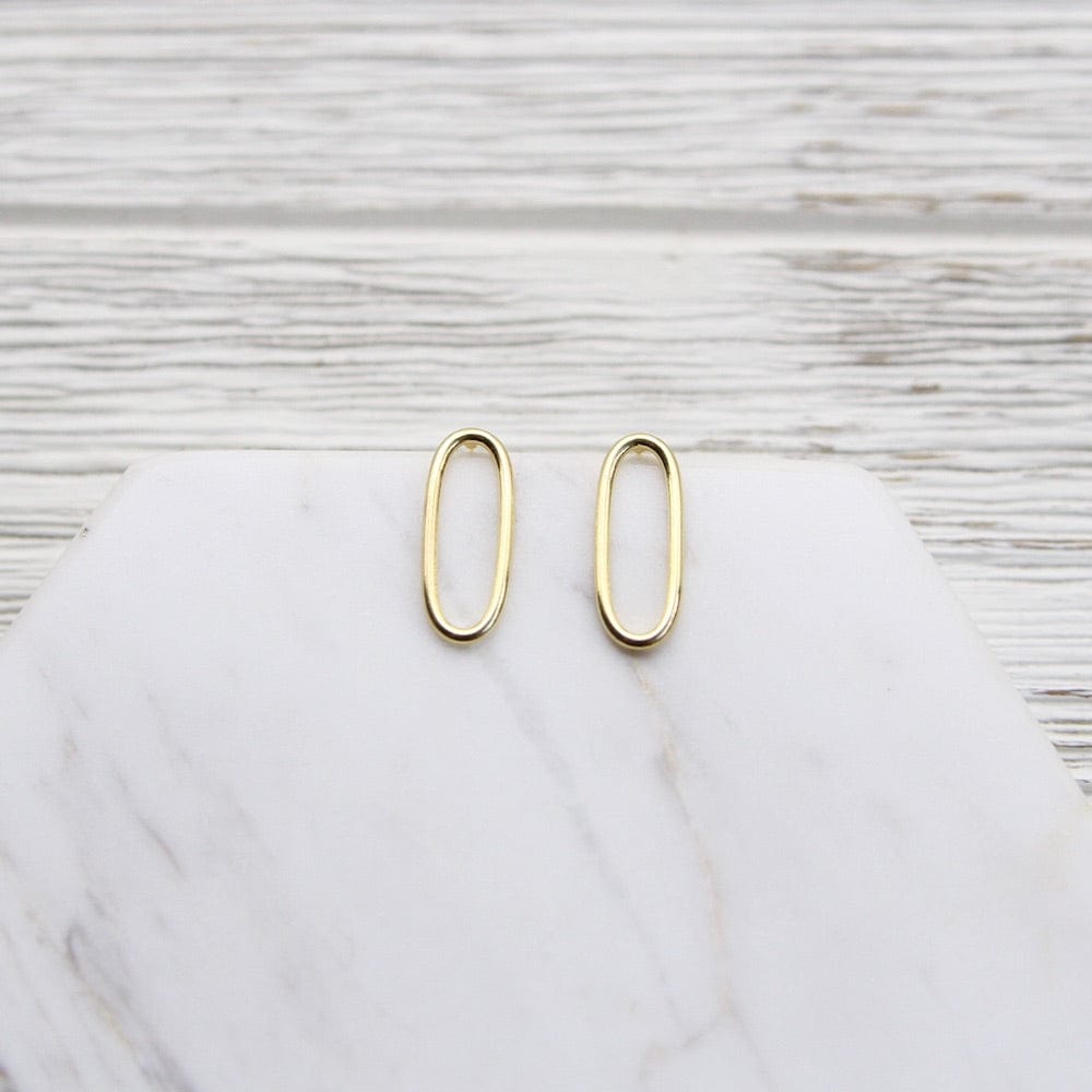 EAR Gold Vermeil Medium Oval Wire Stud