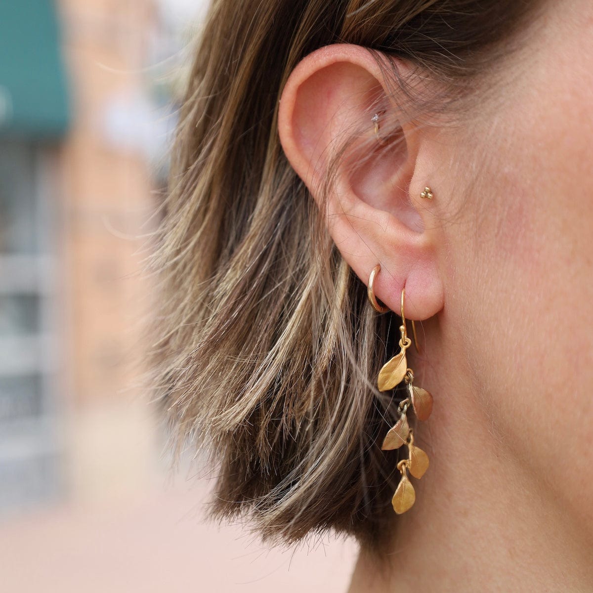EAR Golden Autumn Long Wire Earrings