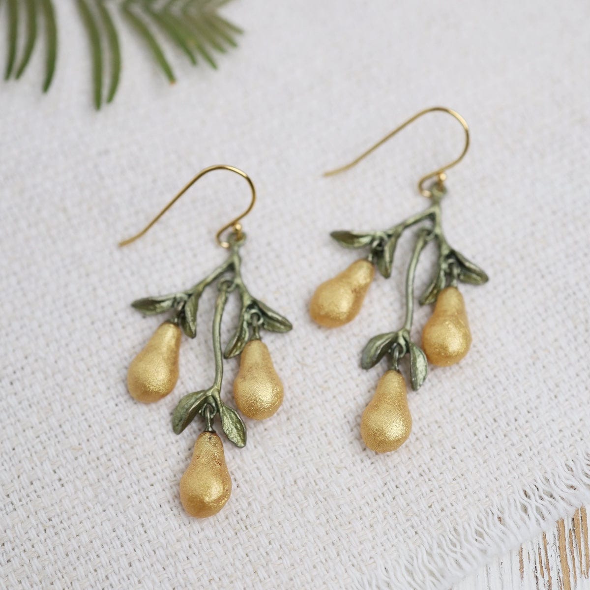 EAR Golden Pear 3 Drop Wire Earrings