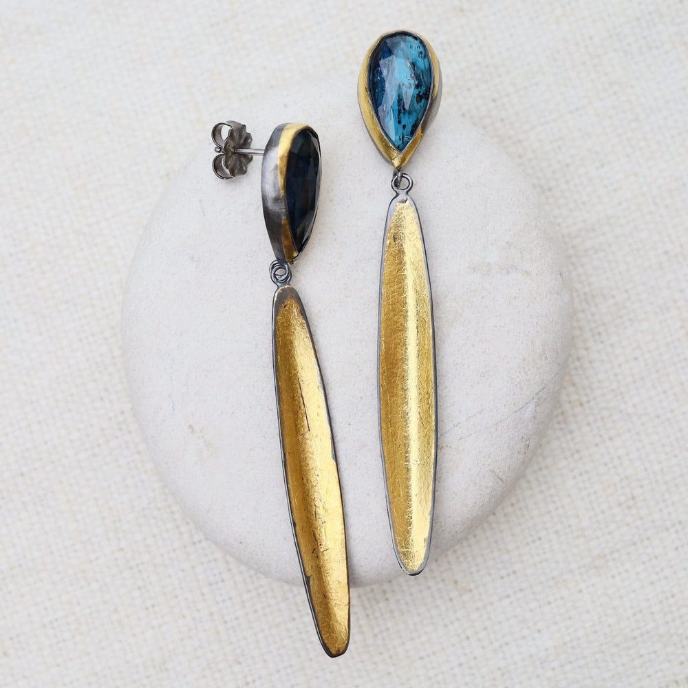 
                  
                    EAR Golden Reed with Teal Kyanite Earrings
                  
                