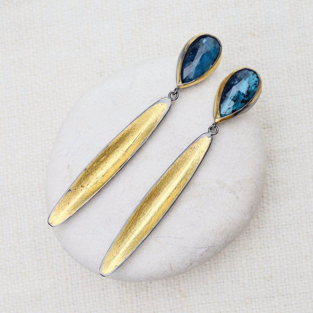 
                  
                    EAR Golden Reed with Teal Kyanite Earrings
                  
                