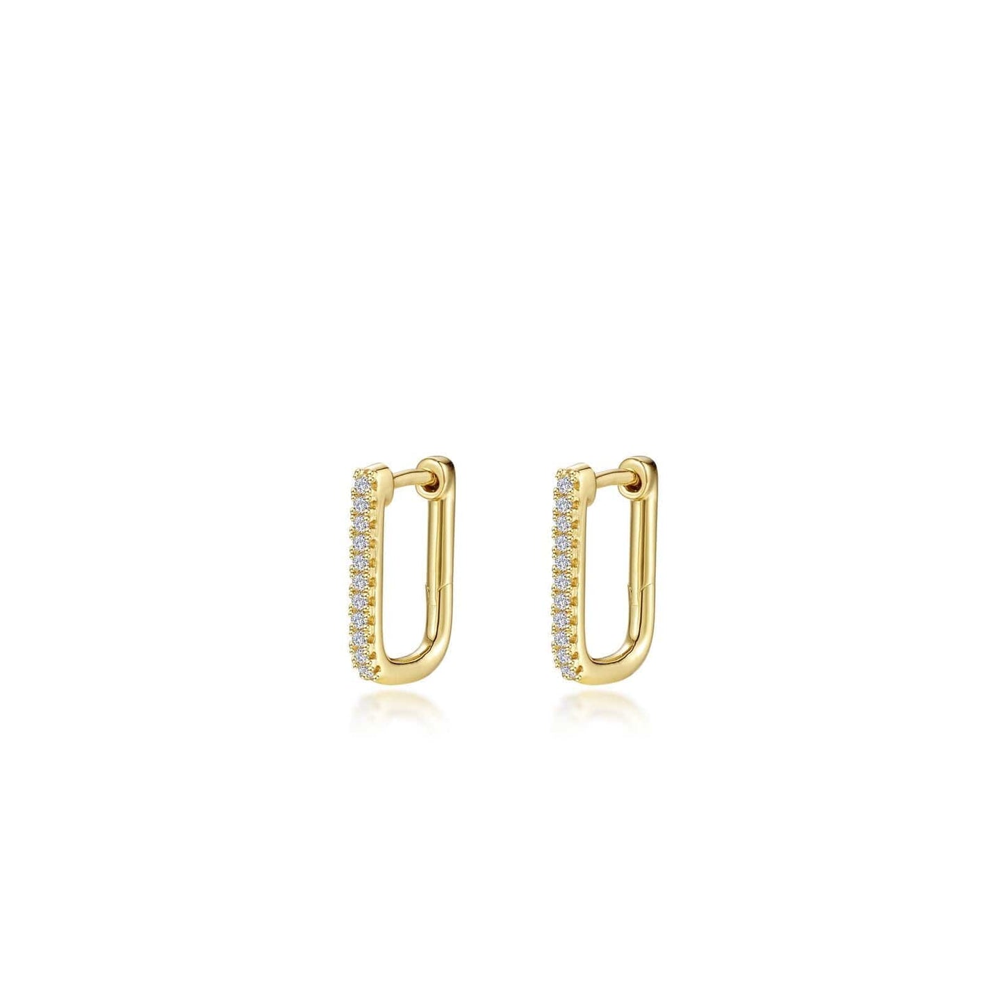 EAR-GPL 15mm x 11mm Gold Plated Rectangle Hoop Earrings