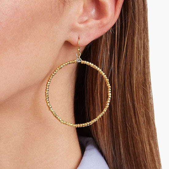 Load image into Gallery viewer, EAR-GPL 18k Gold Plated Sterling Silver Nuggets Hoops

