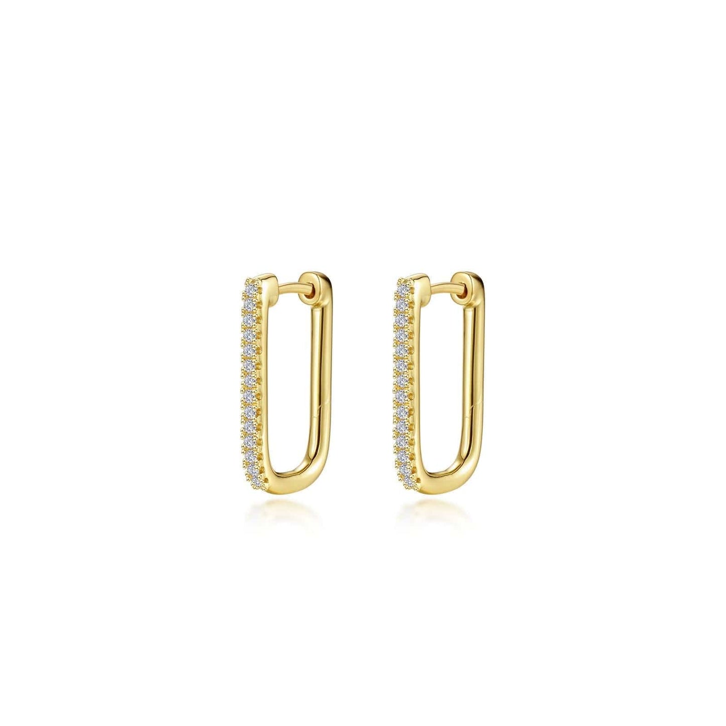 EAR-GPL 20mm x 12.5mm  Gold Plated Rectangle Hoop Earrings