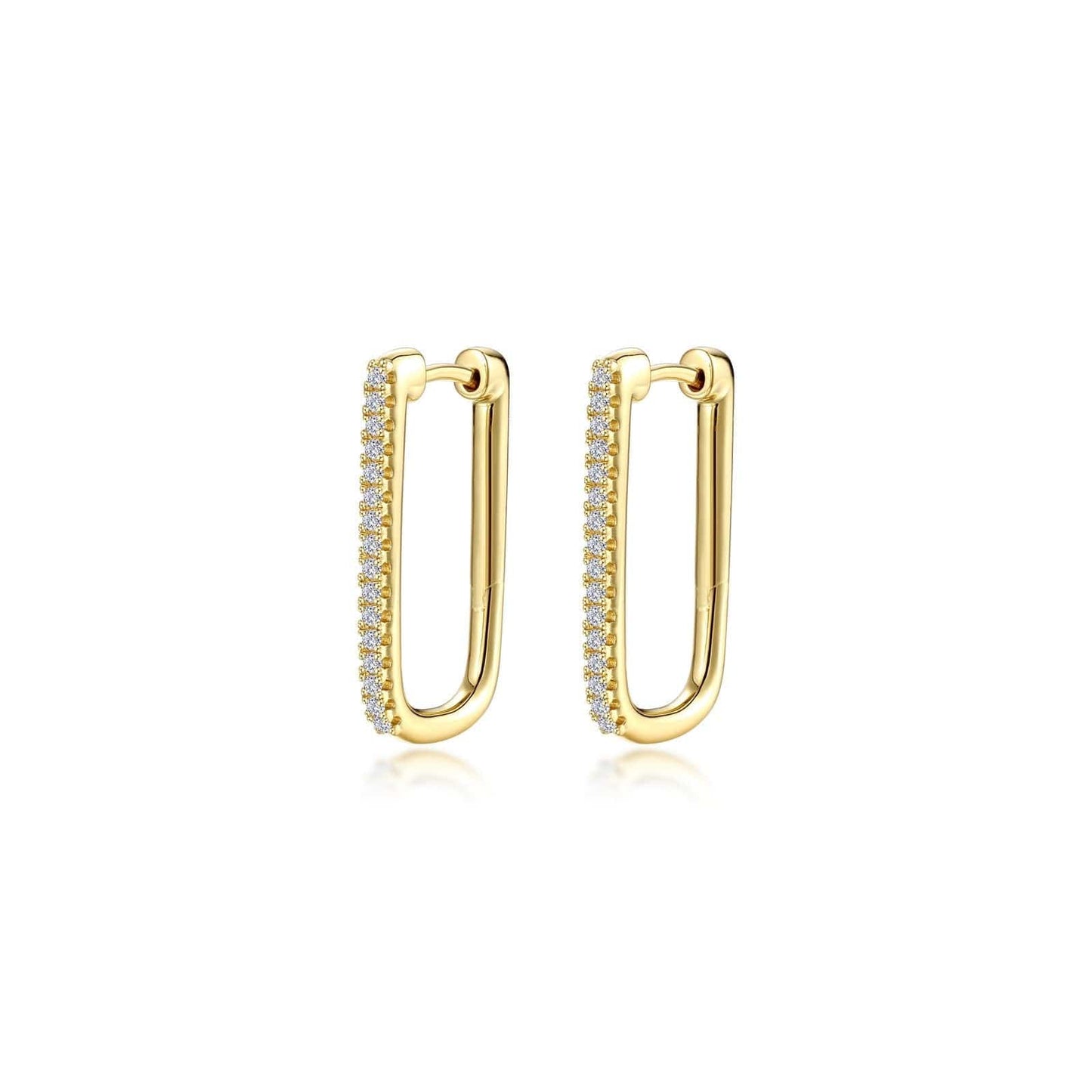 EAR-GPL 25mm x 14.3mm Rectangle Hoop Earrings