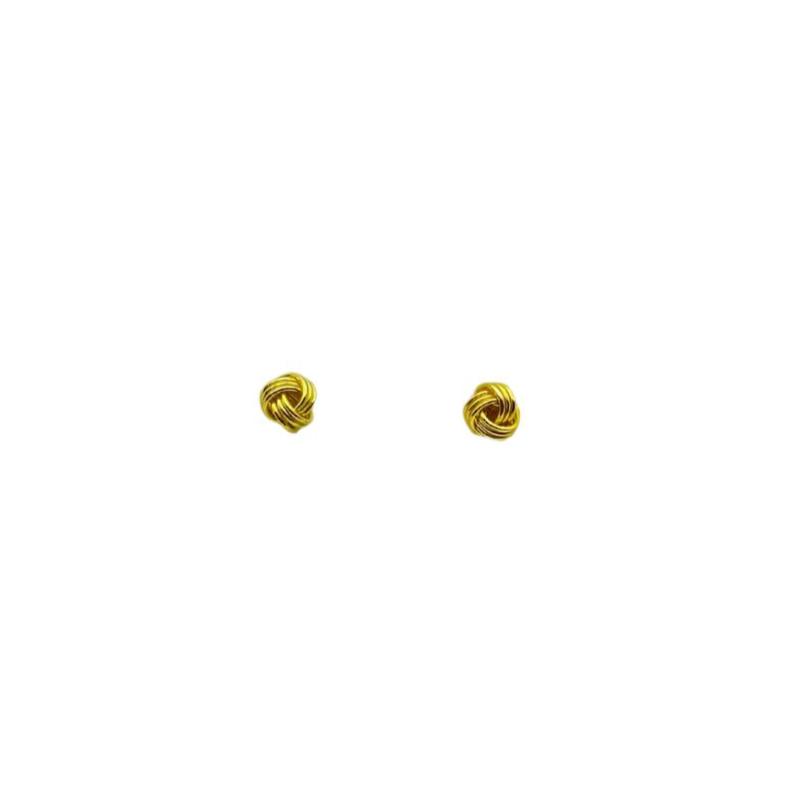 
                      
                        EAR-GPL 5mm GOLD PLATED STERLING SILVER 3 STRAND KNOT
                      
                    