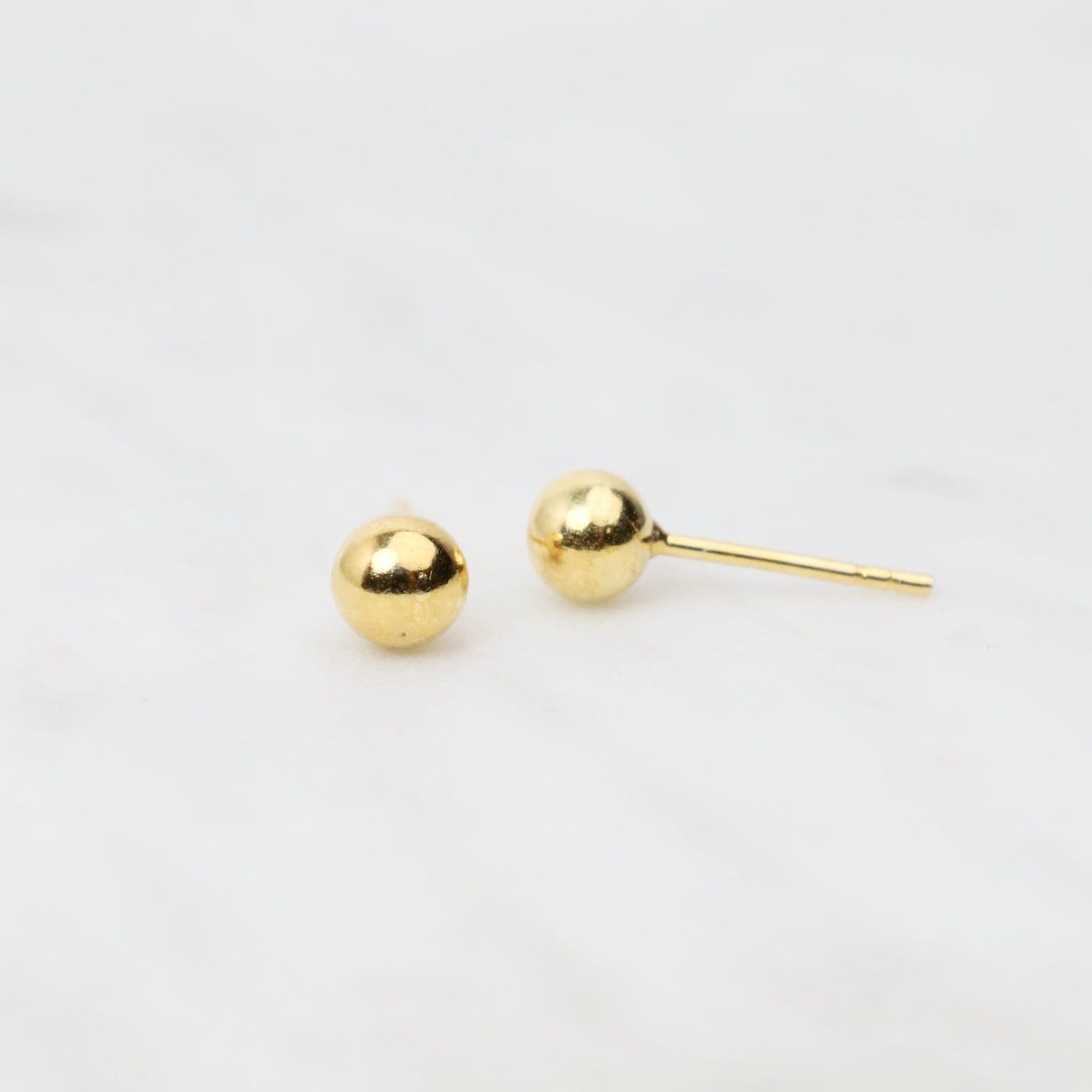 EAR-GPL 5mm Gold Plated Sterling Silver Ball Post Earrings