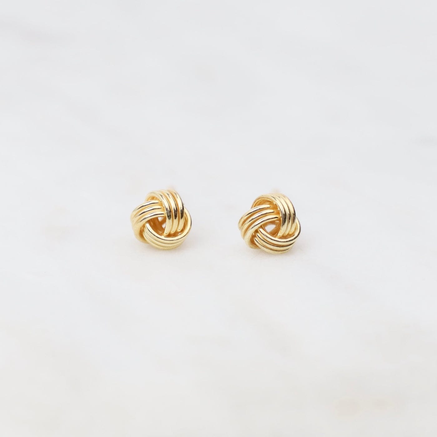 EAR-GPL 5mm Gold Plated Three Strand Knot Earrings