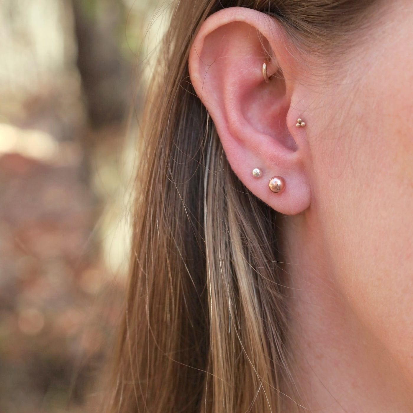 EAR-GPL 5mm Rose Gold Plated Sterling Silver Ball Post Earrings