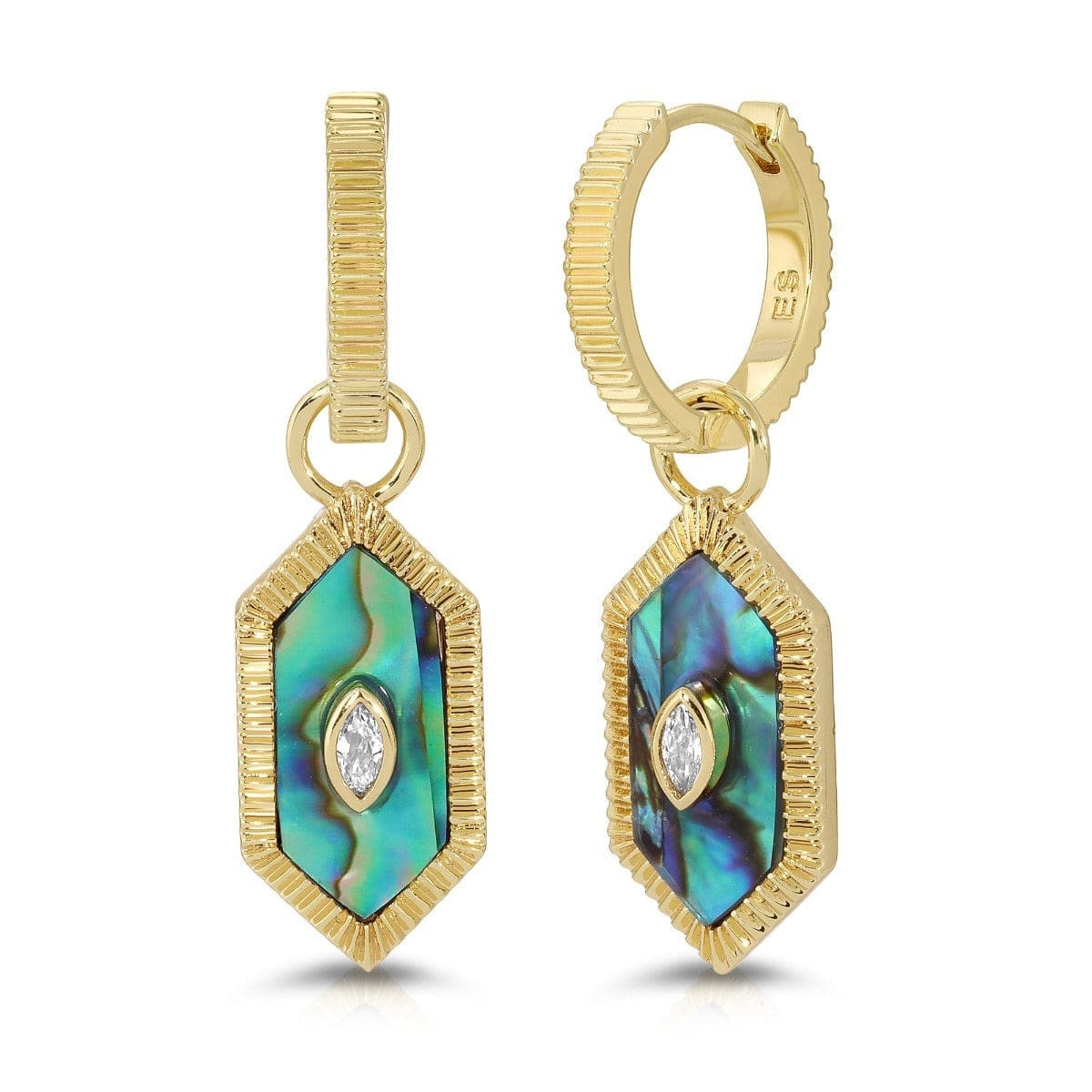 EAR-GPL Abalone Guardian Hoop Earrings