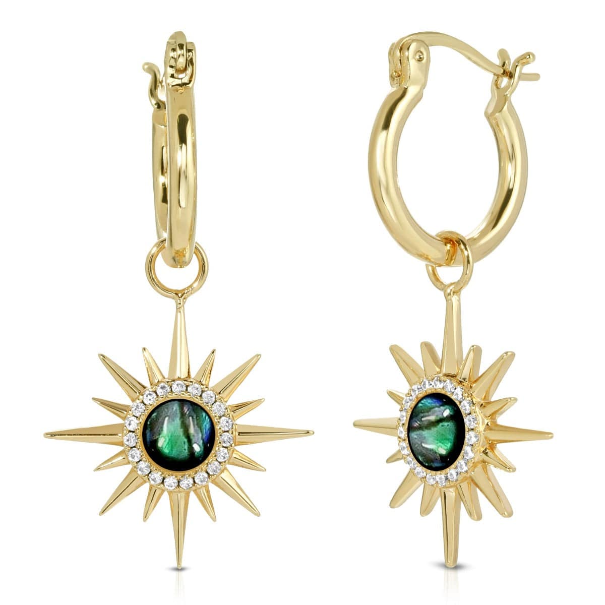 EAR-GPL Abalone Starburst Mini Hoop Earrings