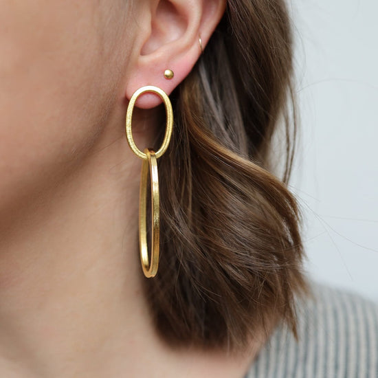 EAR-GPL Adelise Long Oval Link Earrings