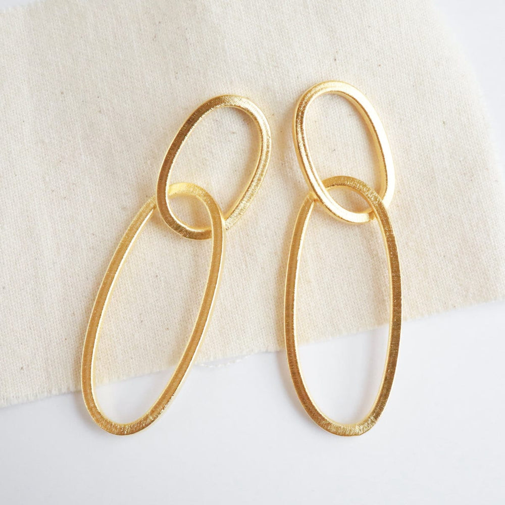 EAR-GPL Adelise Long Oval Link Earrings