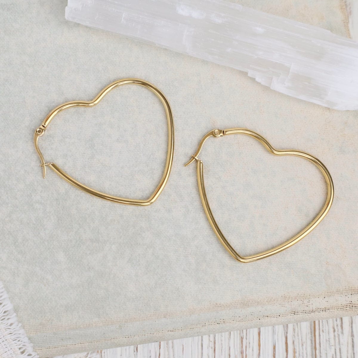 EAR-GPL AGLAE // The Hearts hoop earrings - 18k gold plate