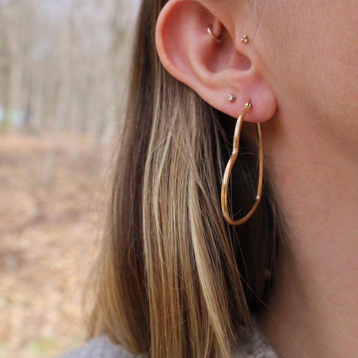 EAR-GPL AGLAE // The Hearts hoop earrings - 18k gold plate