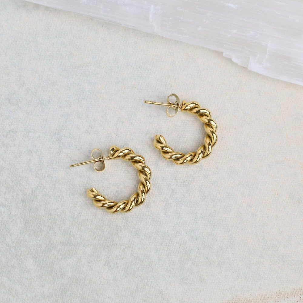 EAR-GPL ALIZE MINI // mini twisted hoop earrings - 18k gol