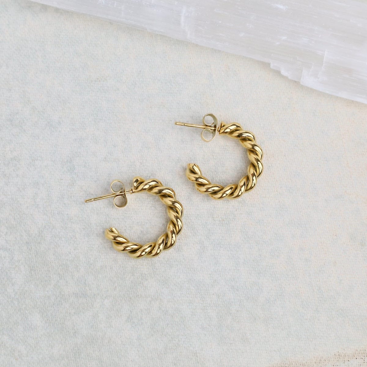 EAR-GPL ALIZE MINI // mini twisted hoop earrings - 18k gol