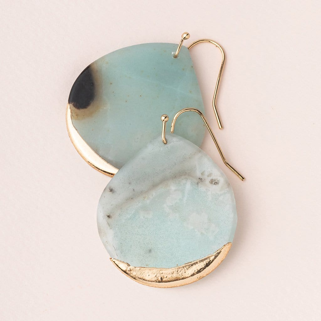 EAR-GPL Amazonite Gold Dipped Teardrop Earring