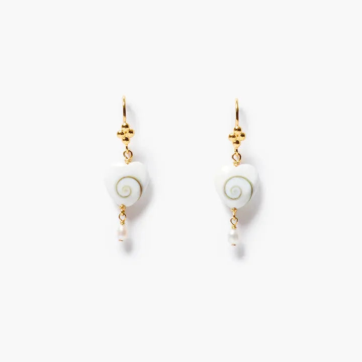 EAR-GPL Amour Spiral Earrings White Pearl