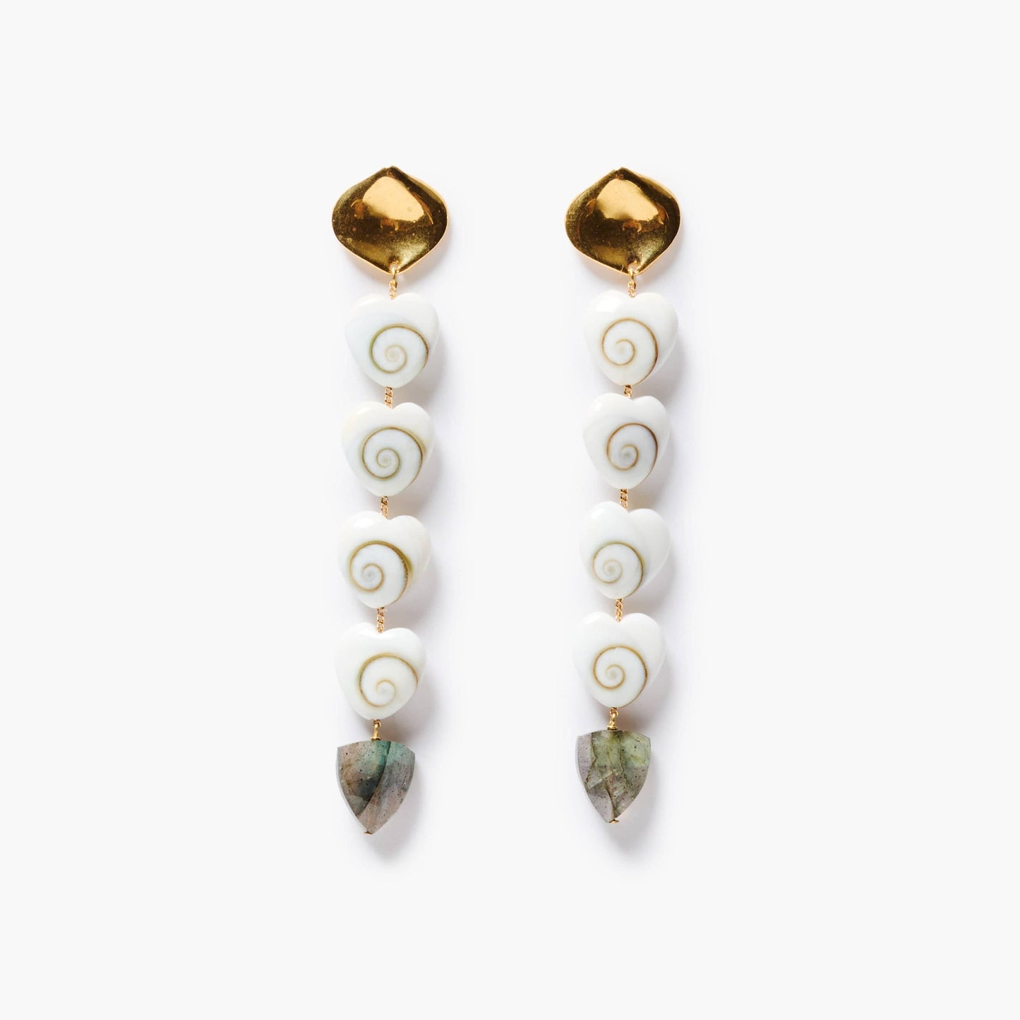 EAR-GPL Amour Spiral Tiered Earrings Labradorite