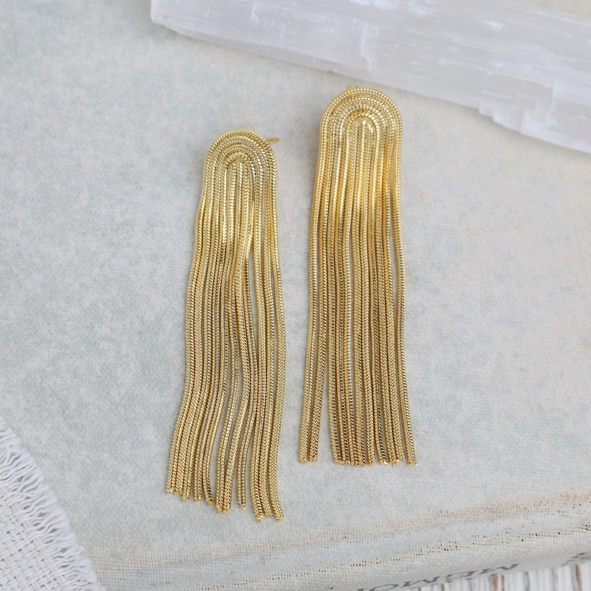 EAR-GPL ANNIE// Tassle curls - 18k gold plated stainless s