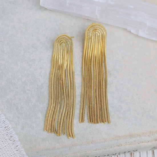 EAR-GPL ANNIE// Tassle curls - 18k gold plated stainless s