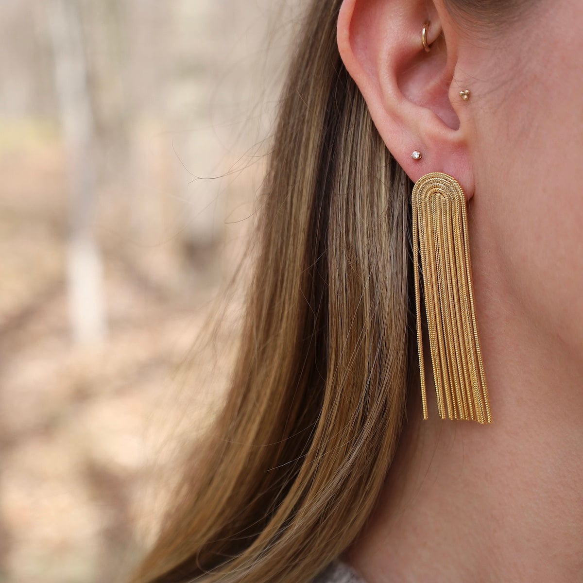 EAR-GPL ANNIE// Tassle curls - 18k gold plated stainless s