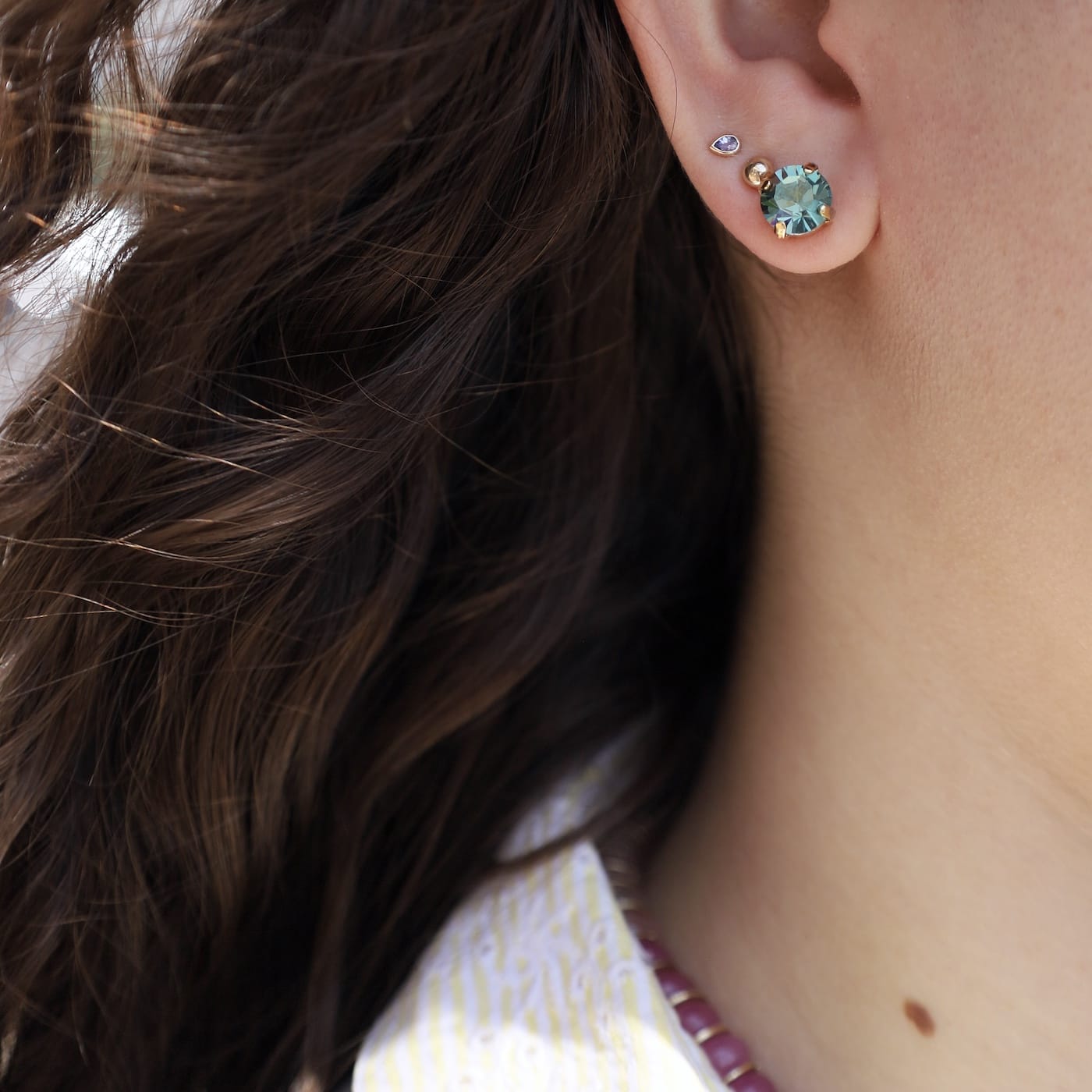 EAR-GPL Aqua Verde Oakland Stud Earrings