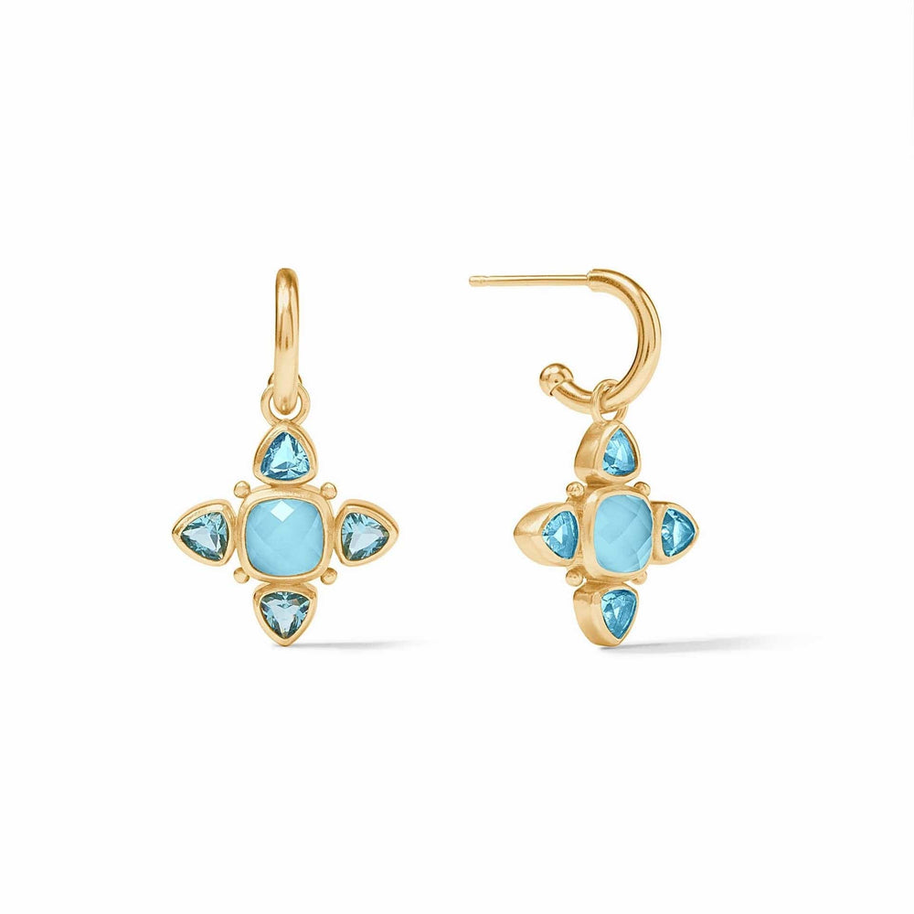 EAR-GPL Aquitaine Hoop & Charm Earring Iridescen Capri Blue