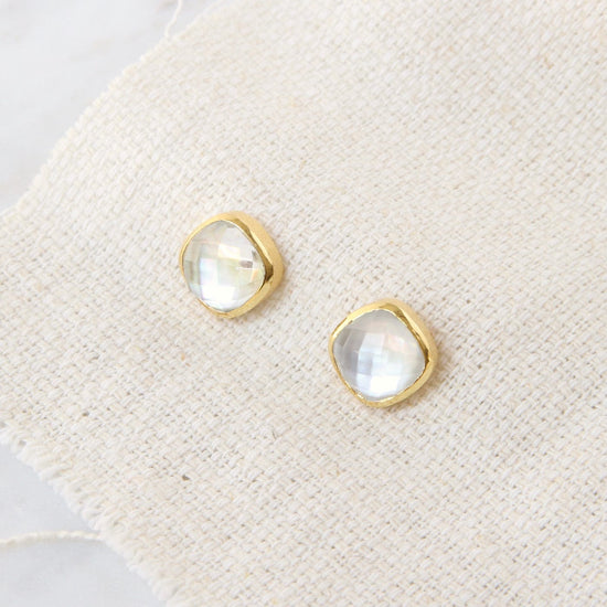 EAR-GPL Asha Square Studs in Mother of Pearl