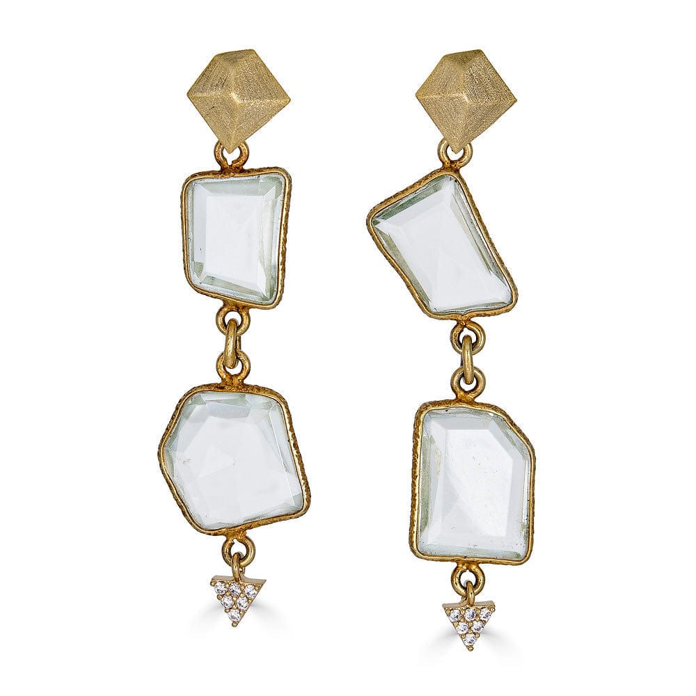 EAR-GPL Asymmetrical Quartz Earrings